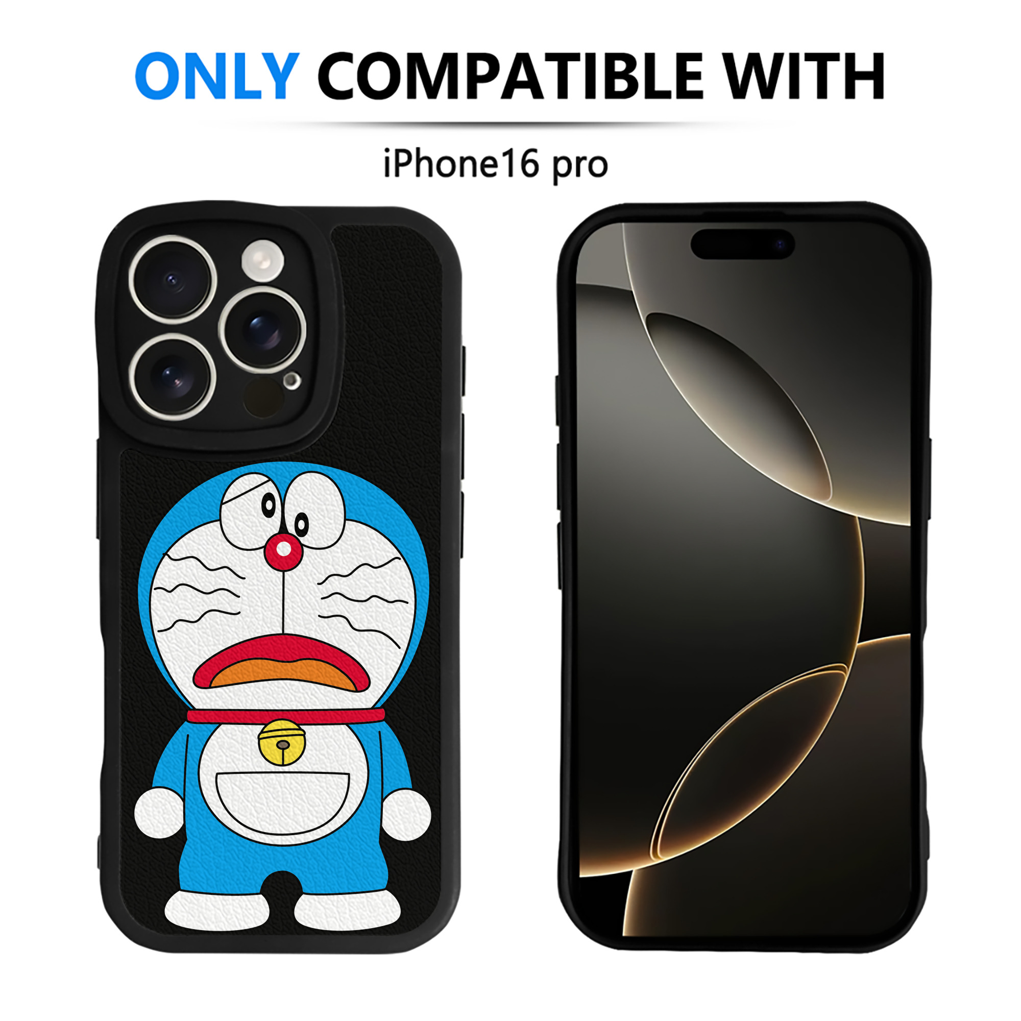 （画像用） ドラえもん Doraemon 【iPhone 16シリーズ対応】シリコンスマホケース（レザー調） 材質：シリコン